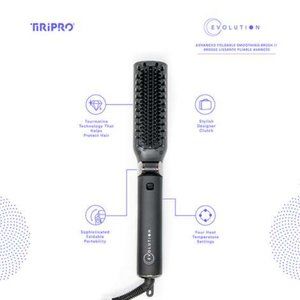 TIRI PRO Foldable Hot Brush with Travel Pouch